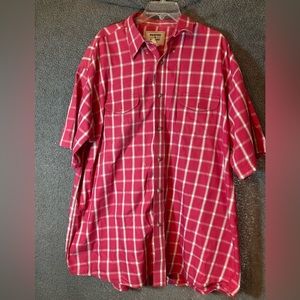 Mens Wrangler Painted Desert Button Down Short Sleeve Shirt 3X Rose Red